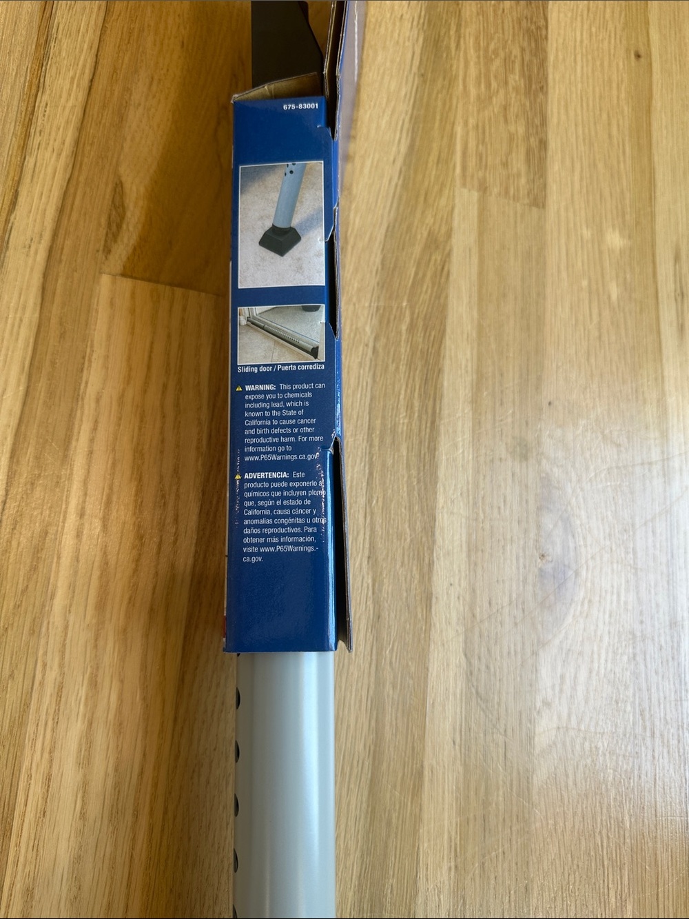 Brinks Silver Door Security Bar with Black Caps - Picture 3 of 7